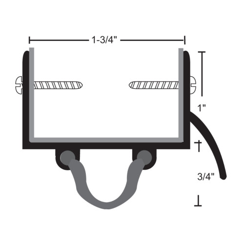 NGP 119N Neoprene Door Shoe, Mill Aluminum
