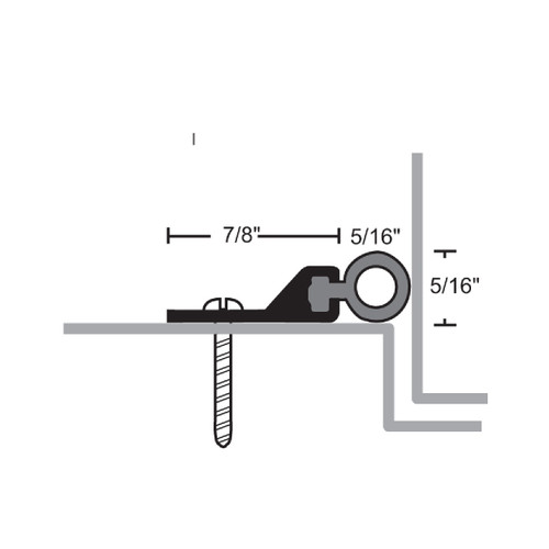 NGP 135N Perimeter Seal, Neoprene, Milled Aluminum Finish