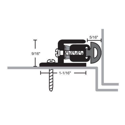 NGP 141NDKB Spring Adjustable Neoprene Perimeter Seal, 96", Dark Bronze Finish