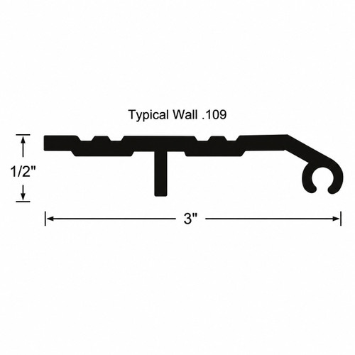NGP 323 1/2" Half Saddle Threshold with Milled Aluminum Finish - 3" Wide ADA Compliant
