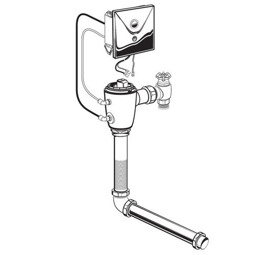 American Standard Ultima Selectronic Concealed Toilet Flush Valve, Base Model, Piston-Type, 1.28 gpf/4.8 Lpf - AMS-606B222