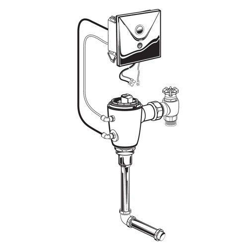American Standard Ultima Selectronic Concealed Urinal Flush Valve, Base Model, Piston-Type, 0.5 gpf/1.9 Lpf - AMS-606B305