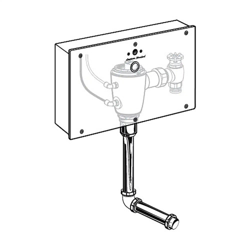 American Standard Ultima Selectronic Concealed Urinal Flush Valve with Wall Box, Base Model, Piston-Type, 0.125 gpf/0.5 Lpf - AMS-606B501