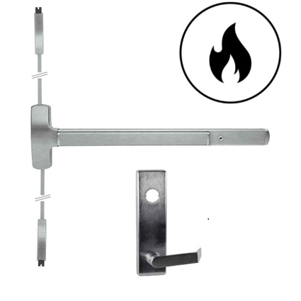 Falcon 25-V Series Fire Rated Surface Vertical Rod Exit Device with Lever Trim - 3FT