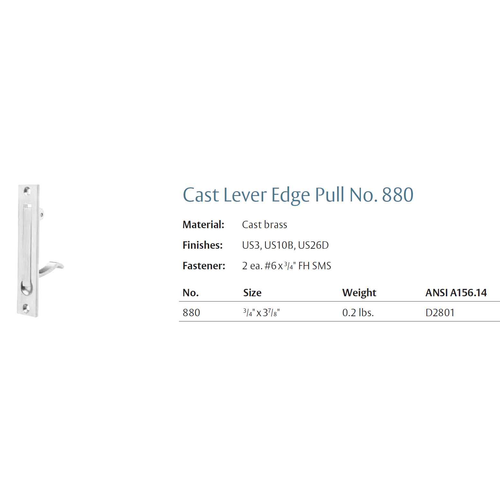 Rockwood 880 Cast Lever Edge Pull