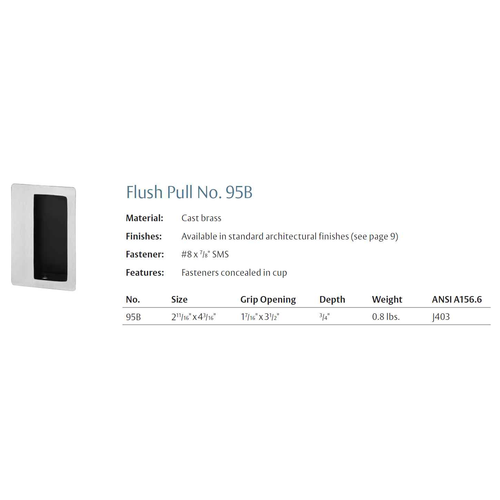 Rockwood 95B Flush Pull