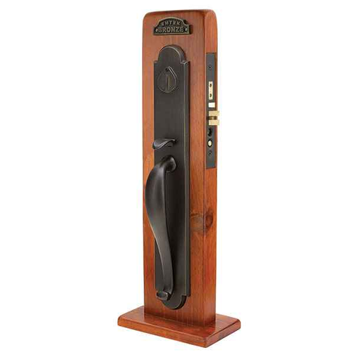 Emtek 3322 Topeka Sandcast Bronze Mortise Entrance Handleset - Entry Set