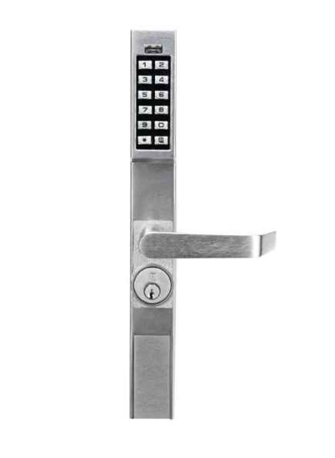 Alarm Lock Alarm Lock DL1200 - Narrow Stile Pushbutton Aluminum Door Trim Retrofit Glass Doors with Latch Locks ALA-DL1200