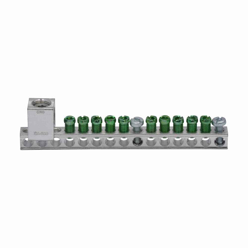 Eaton Eaton PON Accessories - 10 Terminal Ground Bar, 2/0 lug - CH/BR plug-on neutral,10 Circuits,10 terminals Eaton Eaton PON Accessories - 10 Terminal Ground Bar, 2/0 lug - CH/BR plug-on neutral,10 Circuits,10 terminals