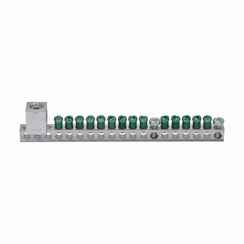 Eaton PON Accessories - 14 Terminal Ground Bar, 2/0 lug -CH/BR plug-on neutral,14 Circuits,14 terminals Eaton PON Accessories - 14 Terminal Ground Bar, 2/0 lug -CH/BR plug-on neutral,14 Circuits,14 terminals