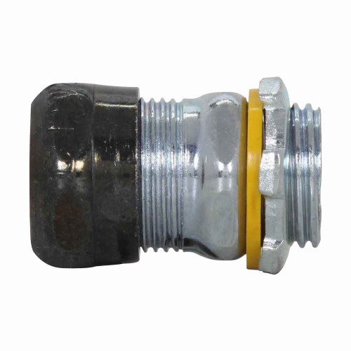Crouse-Hinds Eaton series raintight compression connector, EMT, Straight, Non-insulated, Steel, Threadless, 1/2"