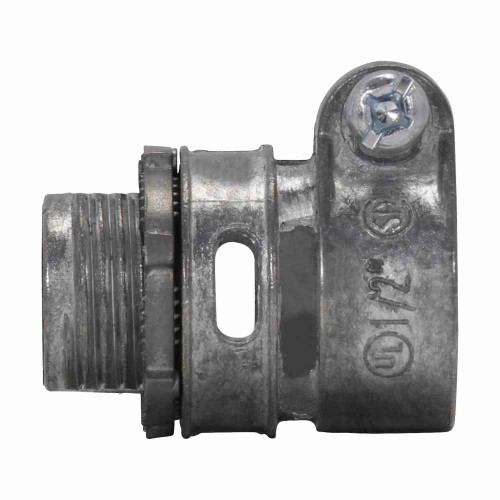 Crouse-Hinds Eaton series squeeze type connector, FMC, Straight, Non-insulated, Zinc die cast, 3-1/2"