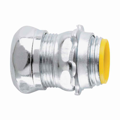 Crouse-Hinds Eaton series EMT compression connector, EMT, Straight, Insulated, Steel, Concrete tight, Threadless, 1-1/2"