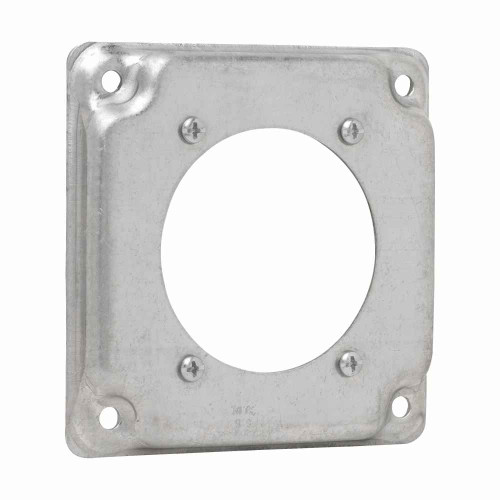 Crouse-Hinds Eaton series Square Surface Cover, 4", Raised surface, Steel, For one 30-50 amp receptacle 2-9/64" diameter, 5.5 cubic inch capacity