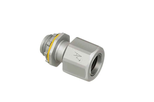 Arlington Industries Liquid tight concrete tight zinc fitting for PVC jacketed MC cable and tech90 cable. Cable Range .415 to .565. 1/2" Trade Size.