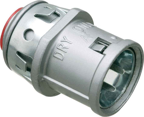 Arlington Industries Zinc die-cast, 1/2" Knockout MC cable connector snaps quickly on to the conduit with an spring steel clip and then snaps into knockout with an external spring steel clip, no tools required. Concrete tight when taped. Provided wi
