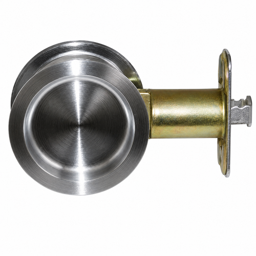 Don-Jo PDL-1025 Passage Round Pocket Door Lock with 2-3/4" Backset in Satin Chrome (626)