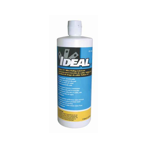 Ideal Industries Cable Pulling Lubricant Yellow 77 1-Quart Squeeze Bottle Non-Toxic Formula