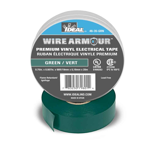 Ideal Industries Electrical Tape High UV Resistance Weather Resistant Flame Retardant UL Listed Green