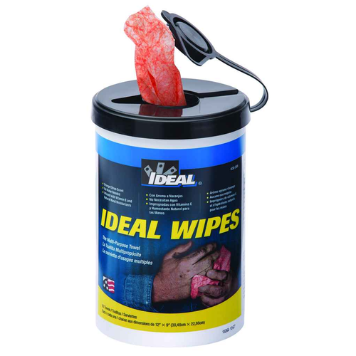 Ideal Industries Hand Cleaning Wipes Citrus Scent Vitamin E Moisturizers 50 Count