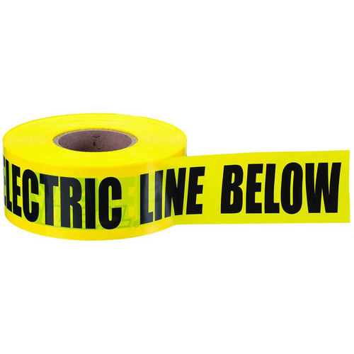 Ideal Industries Underground Caution Tape Electric Line Buried Warning 3" x 1,000' Yellow