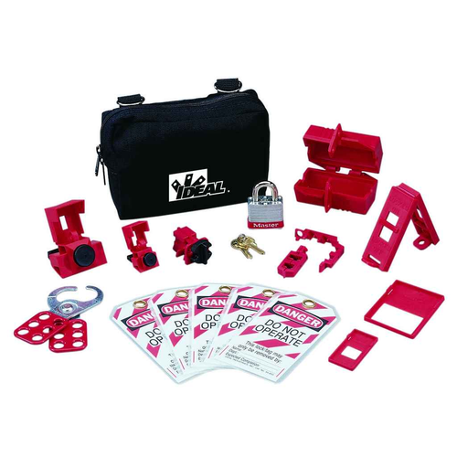 Ideal Industries Basic Lockout Tagout Safety Kit Electrical Equipment Isolation Nylon Pouch