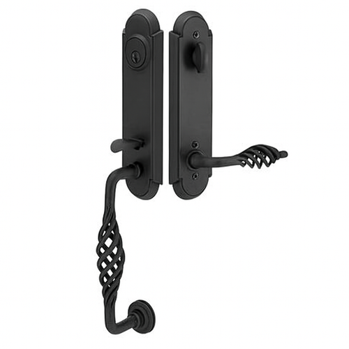 Emtek 461111 Monolithic with Lafayette Grip Entrance Handleset - Wrought Steel Tubular - Single Cylinder
