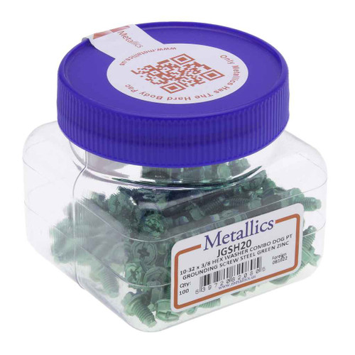 Metallics Ground Screw10-32 X 3/8 Hwh Cd Green Steel Zinc