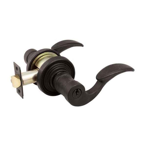 Emtek Emtek Lost Wax Cast Bronze Key In Leverset - Siena Lever with Rosette Options - Single Cylinder EMTEK-SIENA-LEVER-KEY-IN-LOCKSET