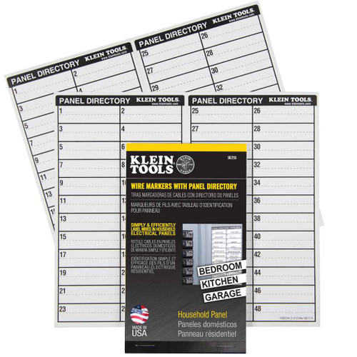 Klein Tools Wire Markers, Household Electric Panel w/Directory
