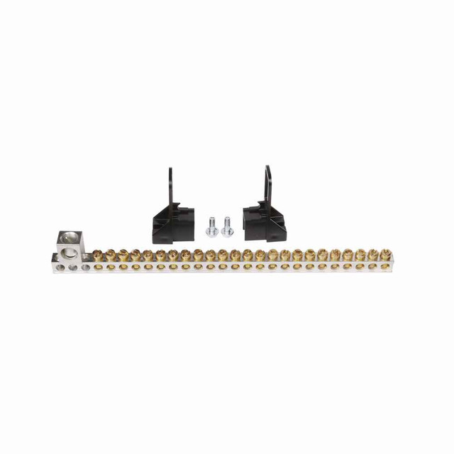 Eaton CHN125C Neutral Bar 225A 3/4-Inch CH Loadcenter C-Type Three-Phase Aluminum with mounting brackets and hardware