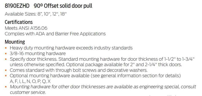 Ives Heavy Duty 90 Degree Offset Door Pull | ZenSupply