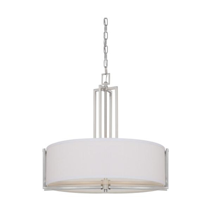 NUVO Lighting NUV-60-4756 Gemini - 4 Light - Pendant with Slate Gray Fabric Shade
