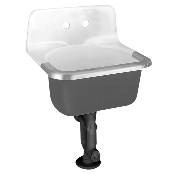 American Standard Akron Wall-Hung Cast Iron Service Sink With Plain Back and Rim Guard - AMS-7695000