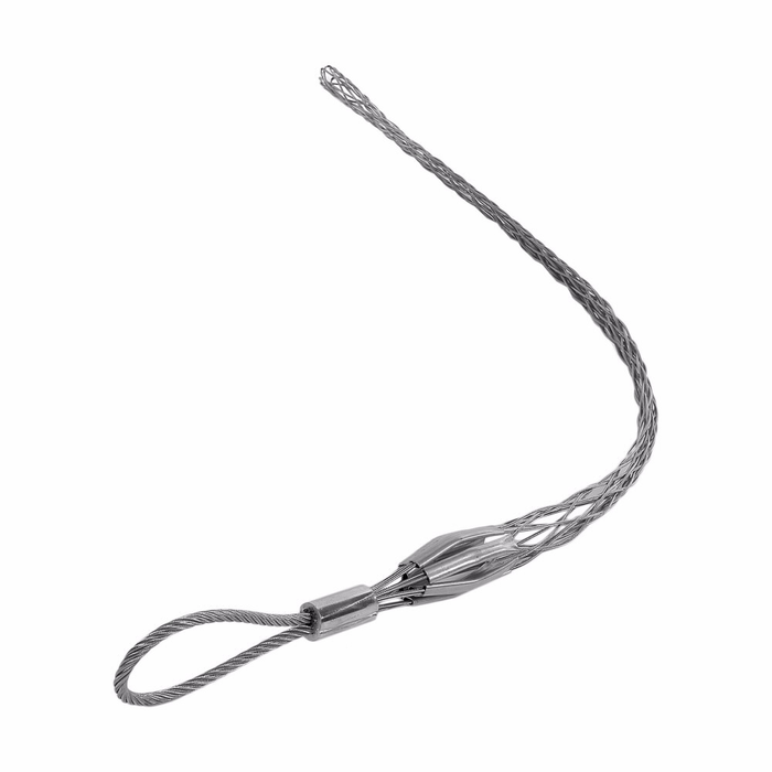 Eaton PMF2526 pulling grip, Flexible Eye, Multi-weave, 6800 lbs break, 0.25-0.49" cord diameter, 26" mesh length, Galvanized Steel, 1/4" eye diameter