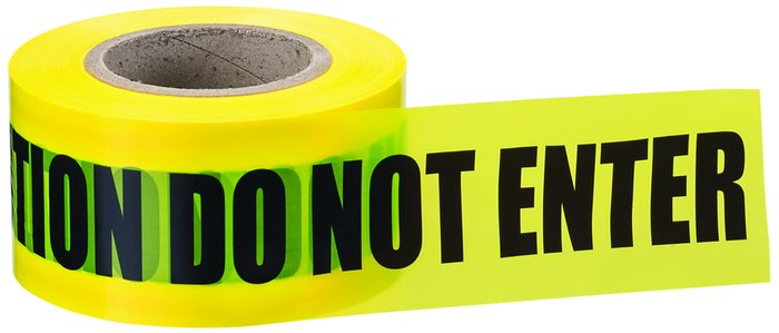 IDEAL Industries 42-012 Barricade Tape, "Caution Do Not Enter", Yellow, 3" x 1000', 2 Mils