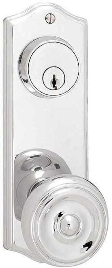 Emtek Emtek 8060 Colonial 3-5/8" C-to-C Keyed Sideplate Lockset, Passage/Single Keyed - Brass Tubular EMTEK-8060