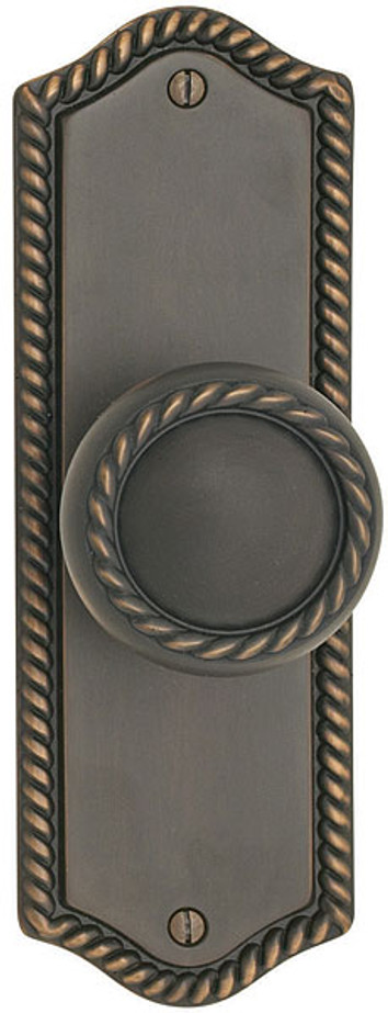 Emtek 7109 Rope 7-1/2" Non-Keyed Sideplate Lockset, Passage - Brass Tubular