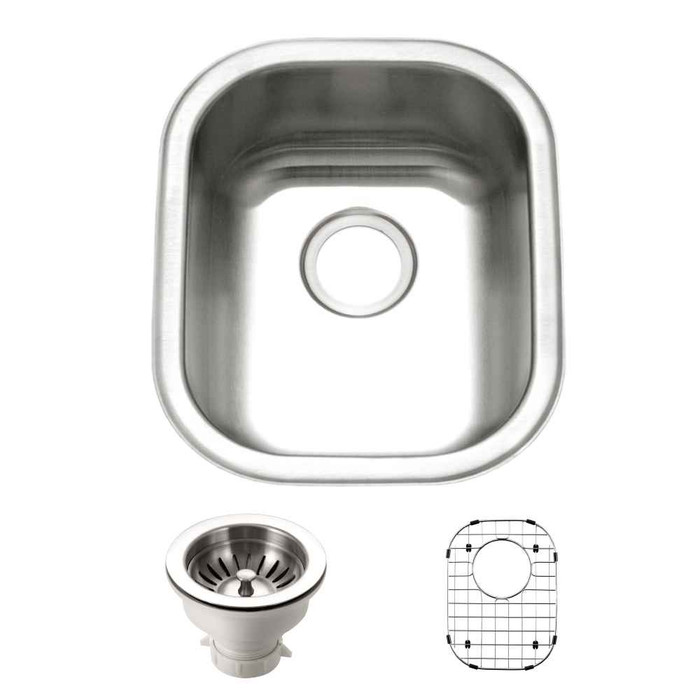 Houzer CS-1407-1 Club Undermount Bar/Prep Sink – 18-Gauge Stainless Steel 13-5/8 X 17-3/16 Inch