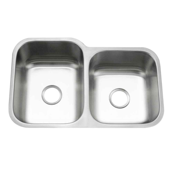 Houzer STE-2300S Eston 31" Stainless Steel Undermount 60/40 Double Bowl Offset Kitchen Sink