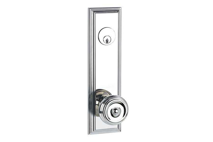 Emtek Emtek 8821 Wilshire 5-1/2" Center-to-Center Keyed Sideplate Lockset, Passage/Single Keyed - Brass Tubular EMTEK-8821