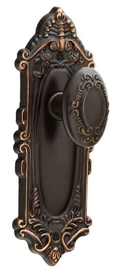Emtek Emtek 8103 Victoria 7-3/4" Non-Keyed Sideplate Lockset, Passage - Brass Tubular EMTEK-8103