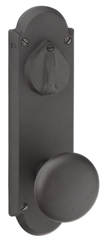 Emtek 7070 Sandcast Bronze #5 3-5/8" C-to-C Keyed Sideplate Tubular Lockset, Passage/Single Keyed