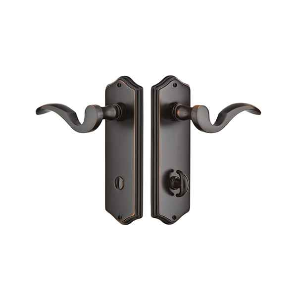 Emtek 8022 Colonial Plate 3-3/8" CTC - Sideplate Lockset - Brass Thumbturn Privacy Non-Keyed Style