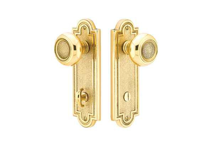 Emtek Emtek 8224 Belmont Plate 3-3/8" CTC - Sideplate Lockset - Brass Thumbturn Privacy Non-Keyed Style EMTEK-8224