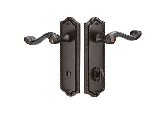 Emtek Emtek 8223 Rope Plate 3-3/8" CTC - Sideplate Lockset - Brass Thumbturn Privacy Non-Keyed Style EMTEK-8223