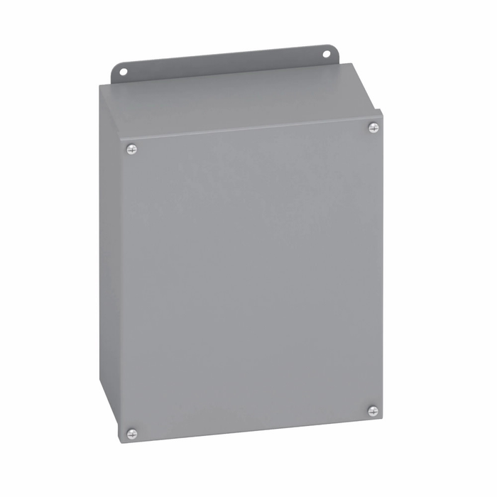 B-Line Eaton series JIC panel enclosure, 10" height, 6" length, 8" width,  12, Screw cover, 12SC enclosure, Wall mount, Small single door, External mo