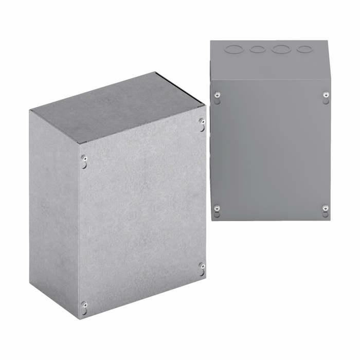 B-Line Eaton series Type 1 junction boxes, 12" height, 6" length, 10" width,  1, Screw cover, SCGV NK enclosure, Surface mounted, Small single door, N