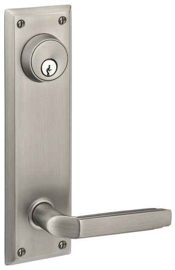 Emtek Emtek 8981 Quincy 5-1/2" Center-to-Center Keyed Sideplate Lockset, Passage/Double Keyed - Brass Tubular EMTEK-8981
