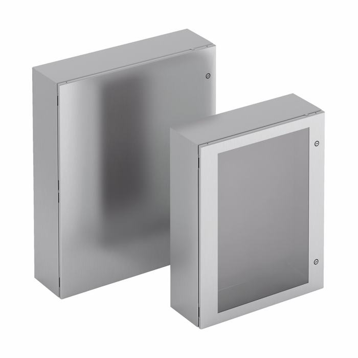 B-Line Eaton series wall mounted panel enclosure,12" height,6" length,12" width, 4,Hinged cover,SDW enclosure,Wall mount,Medium single door,Thru holes